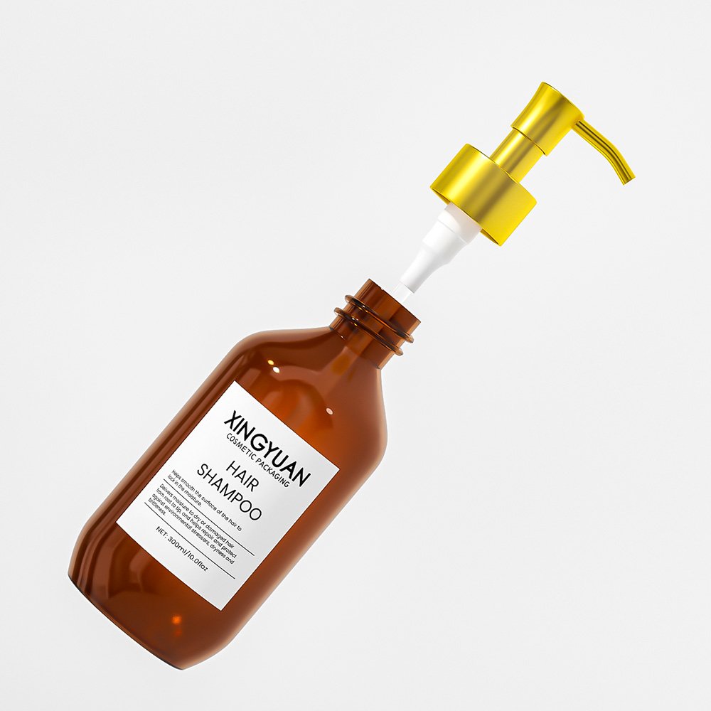 500ml shampoo bottle with golden pump