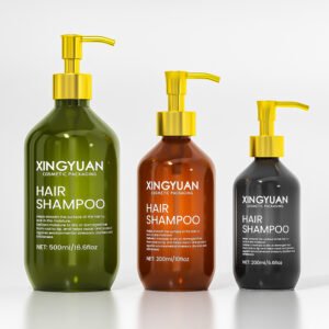 500ml shampoo bottle with golden pump