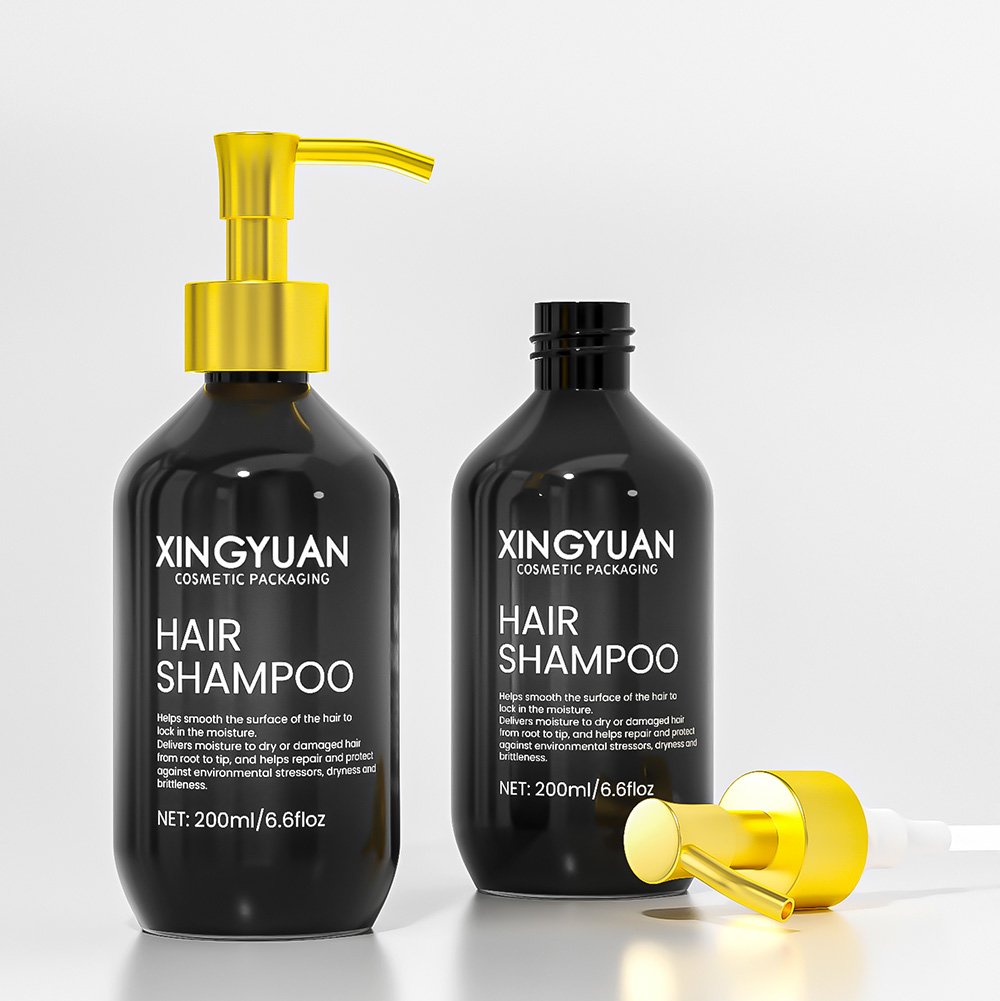 500ml shampoo bottle with golden pump
