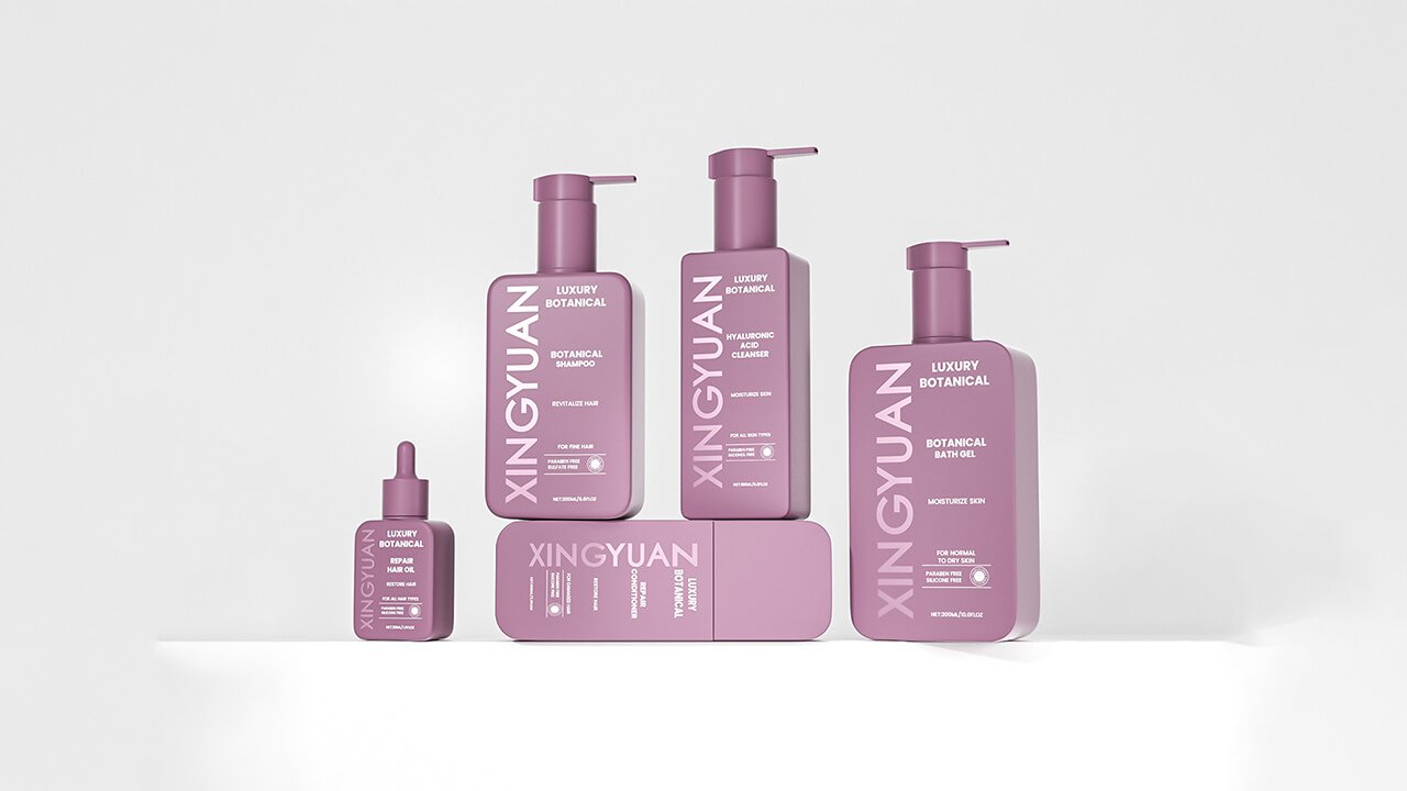 Custom square hair care packaging