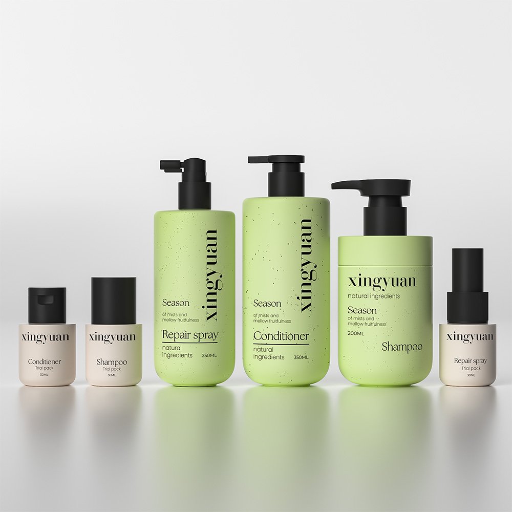 Hair care bottle gift packaging