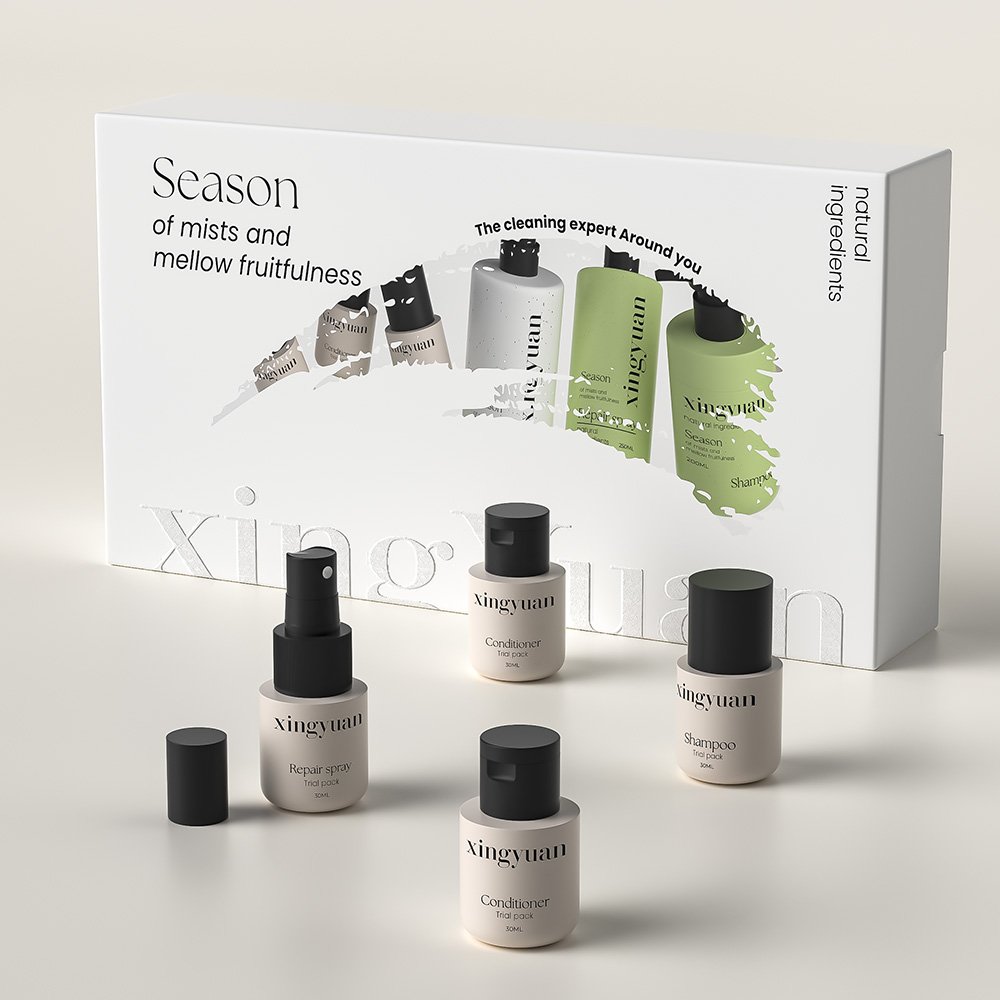 Hair care bottle gift packaging