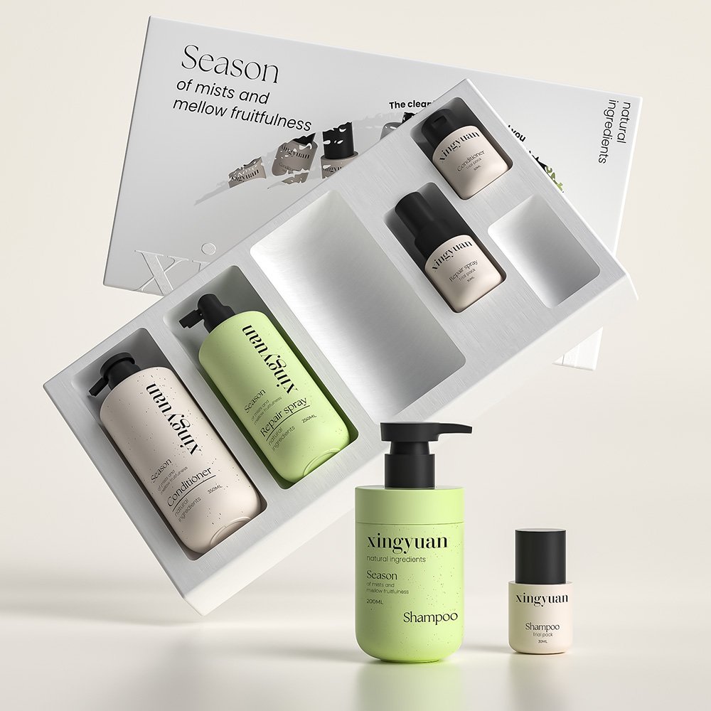 Hair care bottle gift packaging