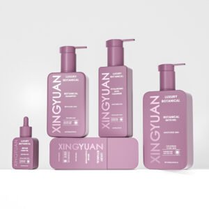 Square hair care bottle set