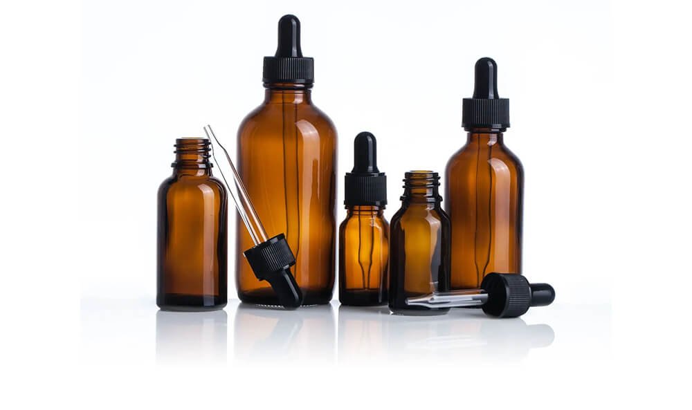 amber dropper bottles