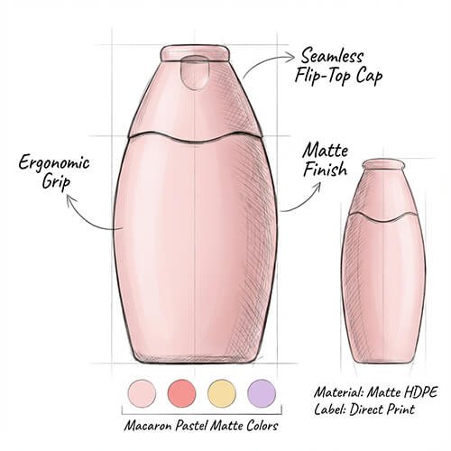 hand cream bottle concept
