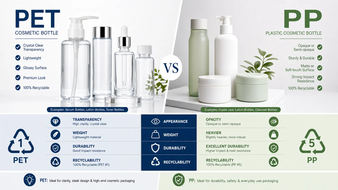 PET vs PP Cosmetic Bottle