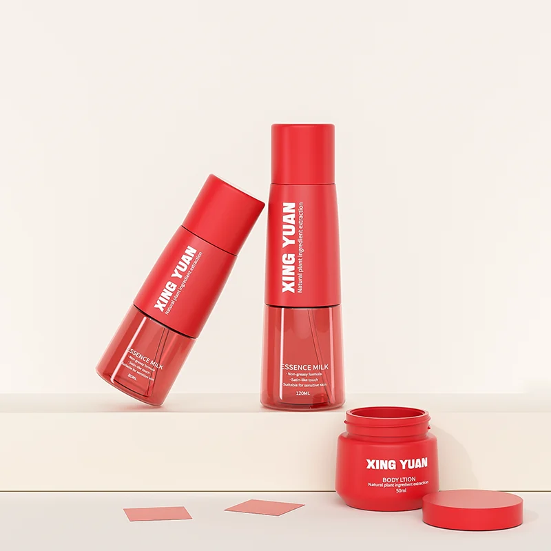 Travel size cosmetic bottle and jar