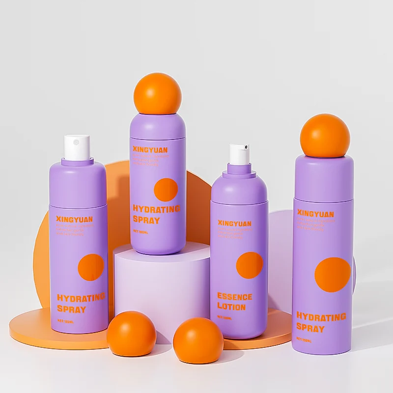 Cute cosmetic bottles with metallic lotion pump