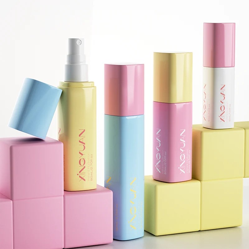 Square face care bottle set
